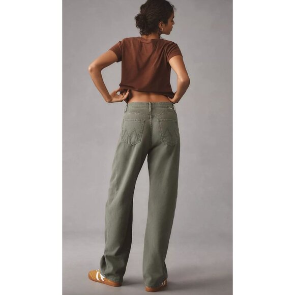 MOTHER The Full Pipe Skimp Barrel Khaki Jeans Military Green Size 32 Roger That - Picture 2 of 5